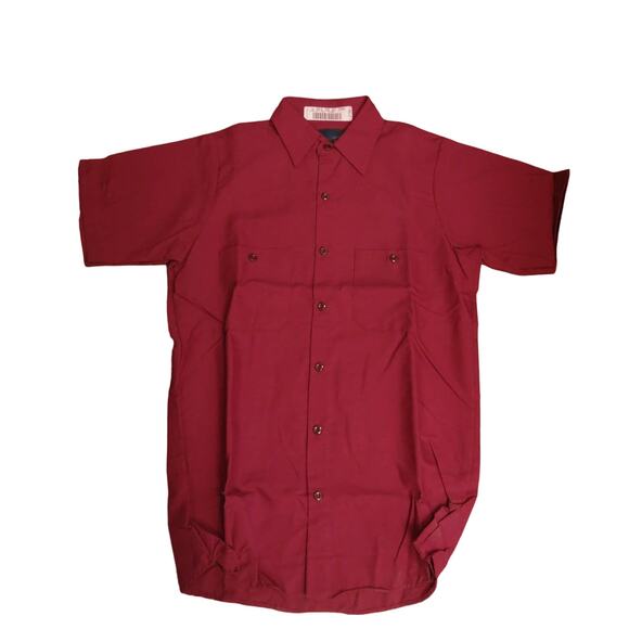UNIWEAVE Uniform Work Shirt Size S Men's Mechanic Short Sleeve Maroon Streetwear - Picture 1 of 3